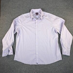 UNTUCKit Mens XXL Purple Two Ply Italian Cotton Wrinkle Free Button Down #2294